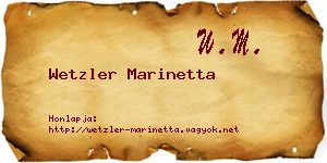 Wetzler Marinetta névjegykártya